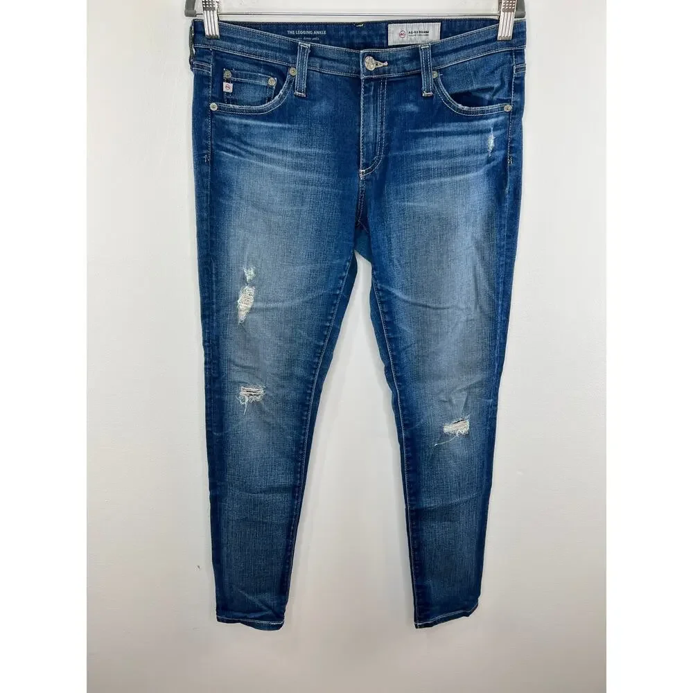 AG-ED Denim Blue 11 Year Swapmeet Wash Cotton Blend Denim Jeans Jeggings 29 R